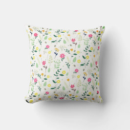 Cojín Decorativo Susurros De Primavera En Blogueo Con Pétalos Blanc