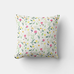 Cojín Decorativo Susurros De Primavera En Blogueo Con Pétalos Blanc