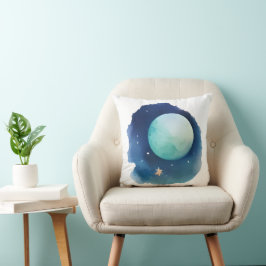 Cojín Decorativo Susurros lunares: paisaje acuático nocturno