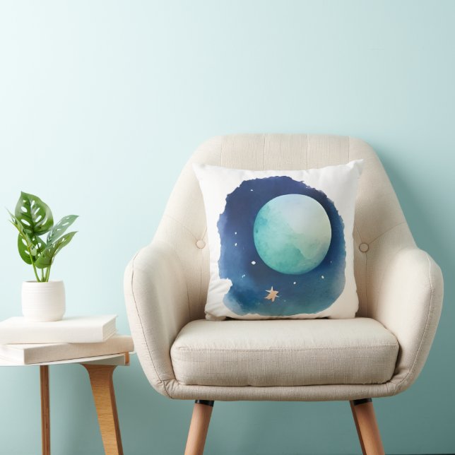 Cojín Decorativo Susurros lunares: paisaje acuático nocturno (Silla)