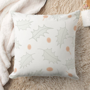 Cojín Decorativo Sutil patrón de bayas de acebo de invierno