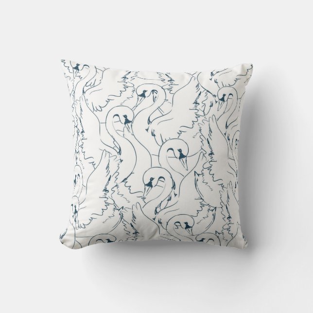 Cojín Decorativo Swan Pattern Seamlessswan, pattern, abstract, back (Anverso)