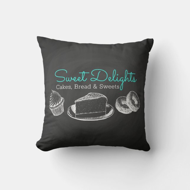 Cojín Decorativo Sweet Bakery Chalkboard Business (Anverso)