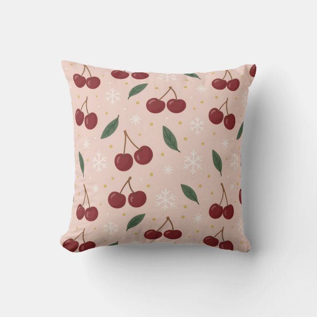 Cojín Decorativo 🍒🌸Sweet Cherry Blush Snow Collection (Anverso)