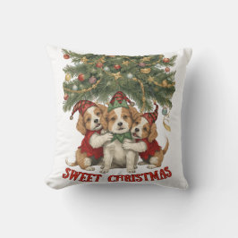 Cojín Decorativo Sweet Christmas Hug – Merry Dogs and Holiday Cheer