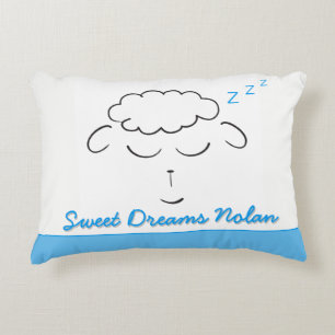 Cojín Decorativo Sweet Dreams lindo Cordero personalizado con oraci