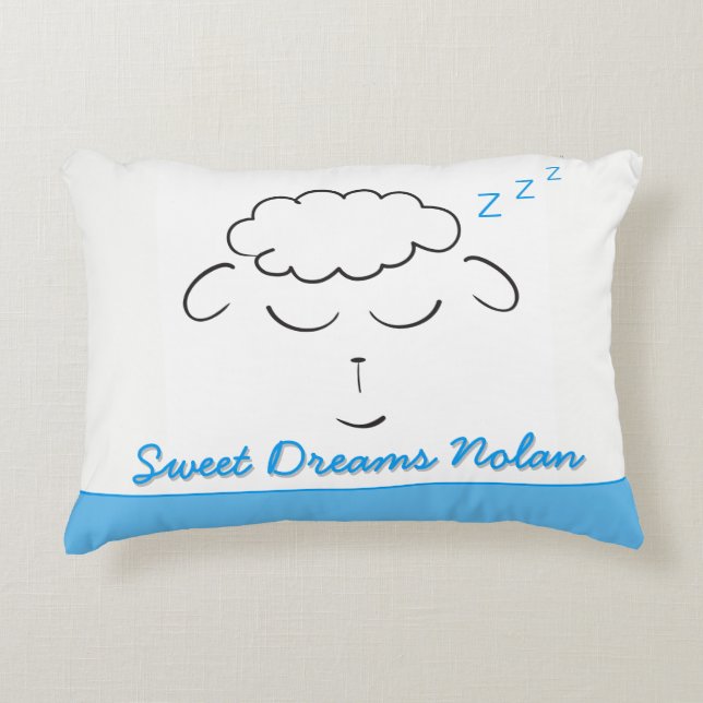 Cojín Decorativo Sweet Dreams lindo Cordero personalizado con oraci (Anverso)