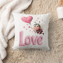 Cojín Decorativo Sweet Love Bee Pink Hearts 