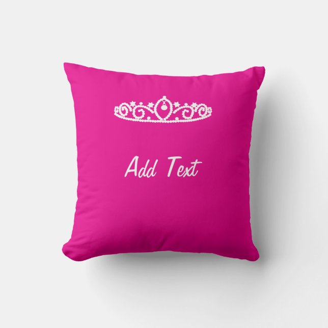 Cojín Decorativo Sweet Sixteen Pink and White Tiara Custom Cushion (Anverso)