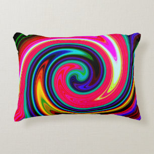 Cojín Decorativo Swirl Retro Neon Red