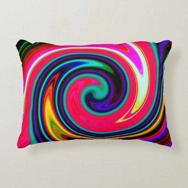 Cojín Decorativo Swirl Retro Neon Red (Anverso)