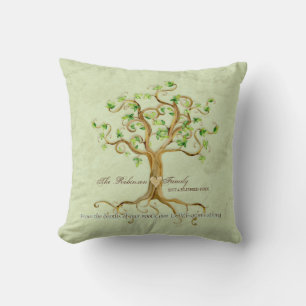 Cojín Decorativo Swirl Tree of Life Roots Regalo familiar personali