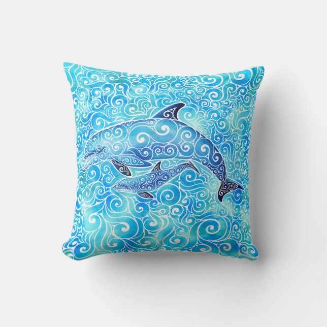 Cojín Decorativo Swirly Dolphin (Anverso)