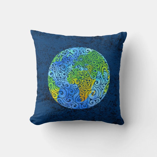 Cojín Decorativo Swirly Earth (Anverso)