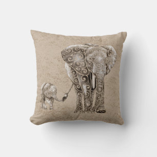 Cojín Decorativo Swirly Elephant Family