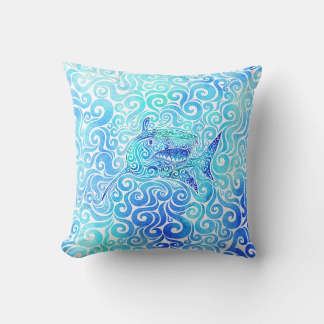 Cojín Decorativo Swirly Shark (Anverso)