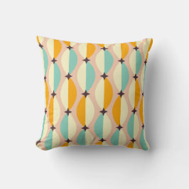 Cojín Decorativo Symmetrical retro pattern with interlocking teal
