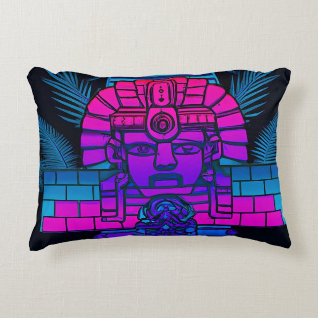 Cojín Decorativo Synthwave Pharaoh (Anverso)