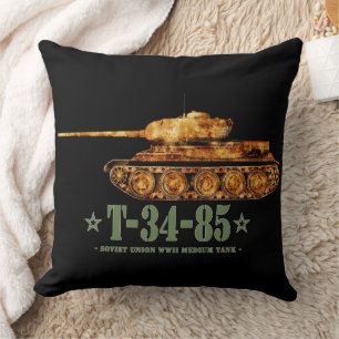 Cojín Decorativo T-34-85 Tanque Medio Soviético de la Segunda Guerr
