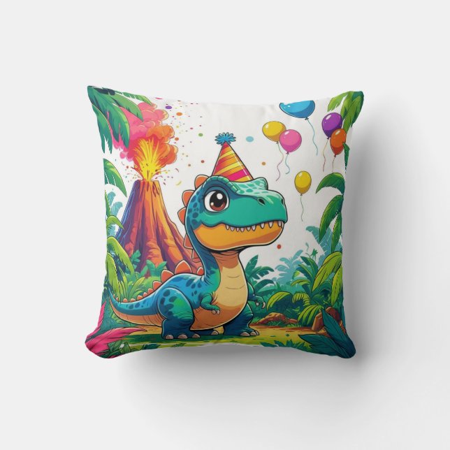 Cojín Decorativo  T-Rex Celebration Pillow for Kids (Anverso)