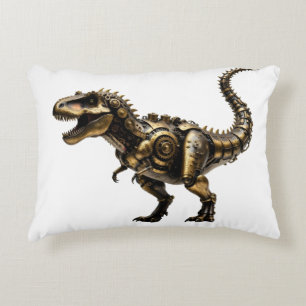 Cojín Decorativo T-Rex Mech Steampunk – Bestia Dino de Latón