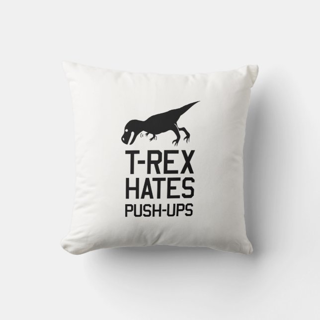 Cojín Decorativo T-Rex odia pectorales (Anverso)