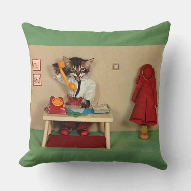 Cojín Decorativo tabby kitten secretaria (Anverso)