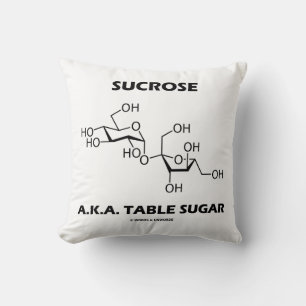 Cojín Decorativo Tabla de sacarosa Molécula química del azúcar