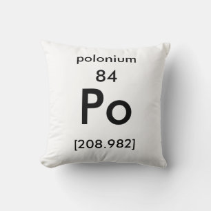 Cojín Decorativo Tabla periódica 84 Pillow de polonio
