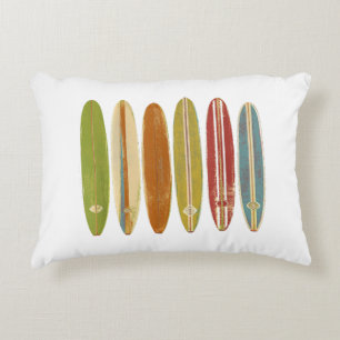 Cojín Decorativo Tablas de surf Longboard estilo retro vintage