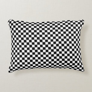 Cojín Decorativo Tablero de ajedrez clásico blanco y negro