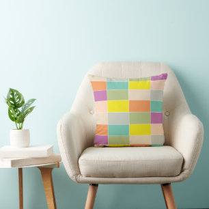 Cojín Decorativo Tablero de ajedrez de colores suaves