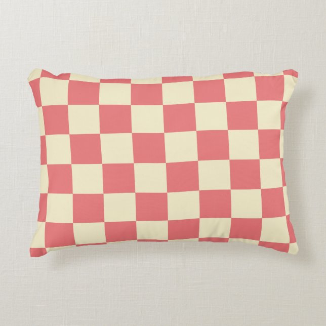 Cojín Decorativo Tablero rosa y peinado (Anverso)