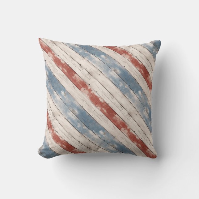 Cojín Decorativo Tablón de madera rústica americana (Anverso)