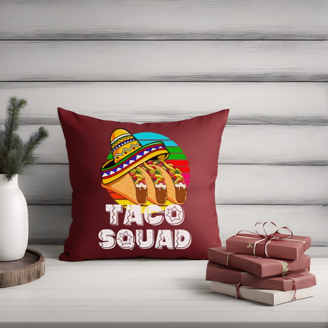 Cojín Decorativo Taco Squad, Cinco de Mayo (Taco Squad Throw Pillow)