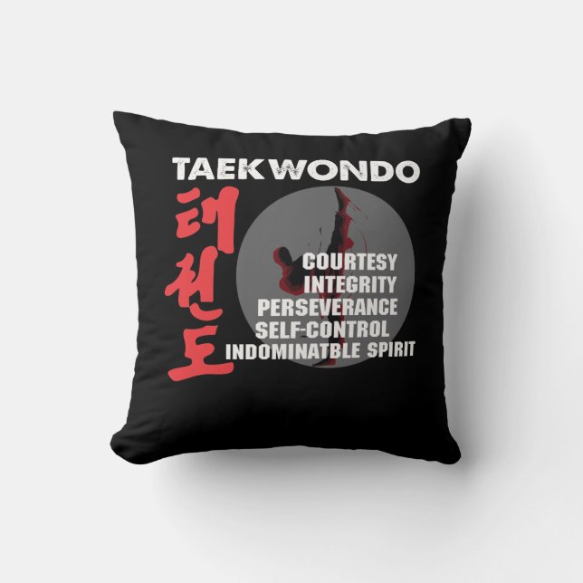 Cojín Decorativo Tae kwon do de las artes marciales del Taekwondo (Anverso)