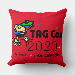Cojín Decorativo TAG Con 2020 - Virtual - Cuadrante Rojo