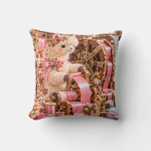 Cojín Decorativo Taller floral de cinta de alpaca rosa Alpaca