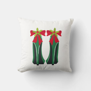 Cojín Decorativo Talones altos verdes con arcos de Navidad