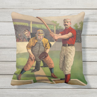 Cojín Decorativo Talud y colector del ilustracion del béisbol del