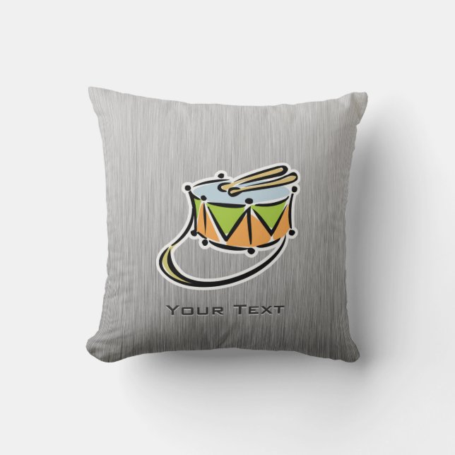 Cojín Decorativo Tambor; Metal-mirada cepillada (Anverso)