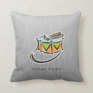 Cojín Decorativo Tambor; Metal-mirada cepillada