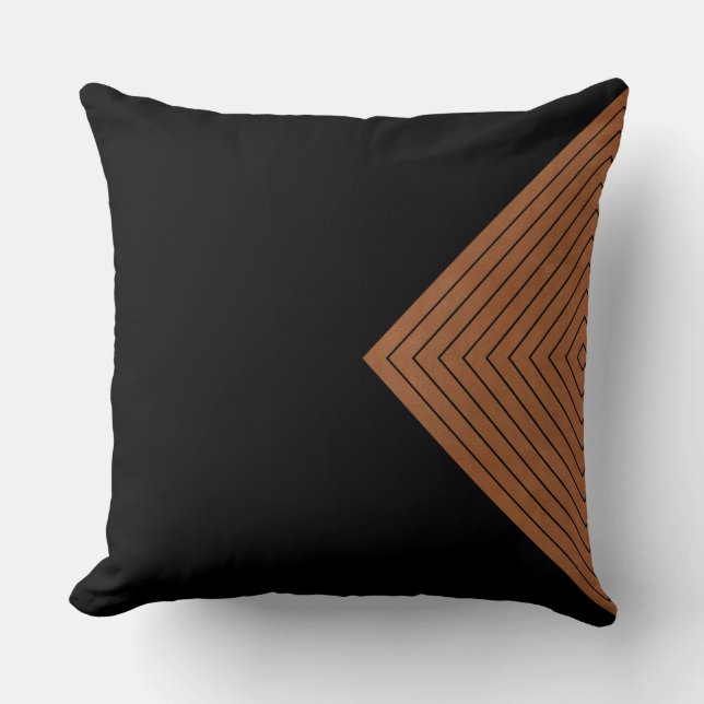 Cojín Decorativo Tan Black Nested Squares (Anverso)