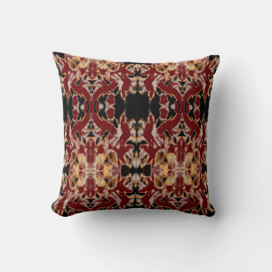 Cojín Decorativo Tan Brown Beige Negro Borgoña Mediterráneo Motif