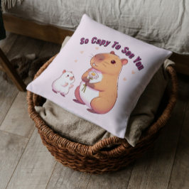 Cojín Decorativo Tan Capy Verte – Arte de Capibara Adorable 