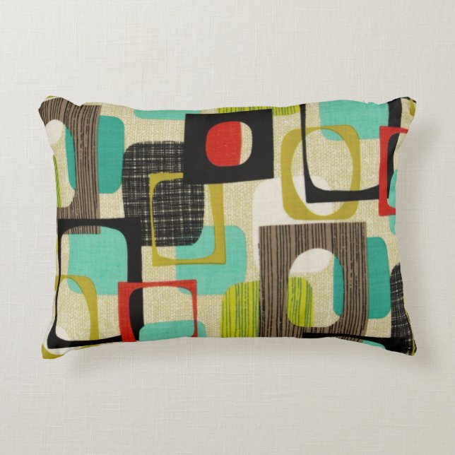 Cojín Decorativo Tan con marco retro (Anverso)