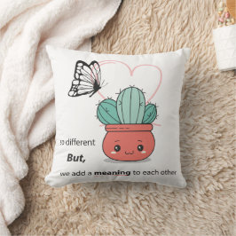 Cojín Decorativo Tan Diferente, Perfecto Juntos - Pareja De Amor Cu