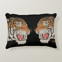 Cojín Decorativo Tan molestos y amargos tigres luchadores negros