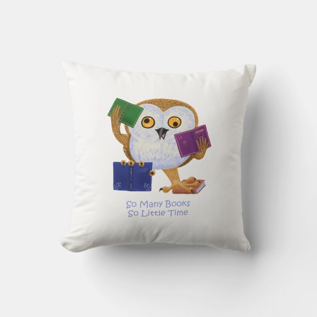 Cojín Decorativo Tan muchos libros tan poca hora (Anverso)