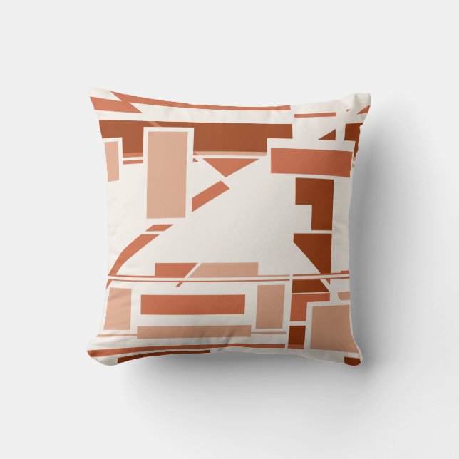 Cojín Decorativo Tan Terracotta Beige Geometric Southwest Art Look (Anverso)